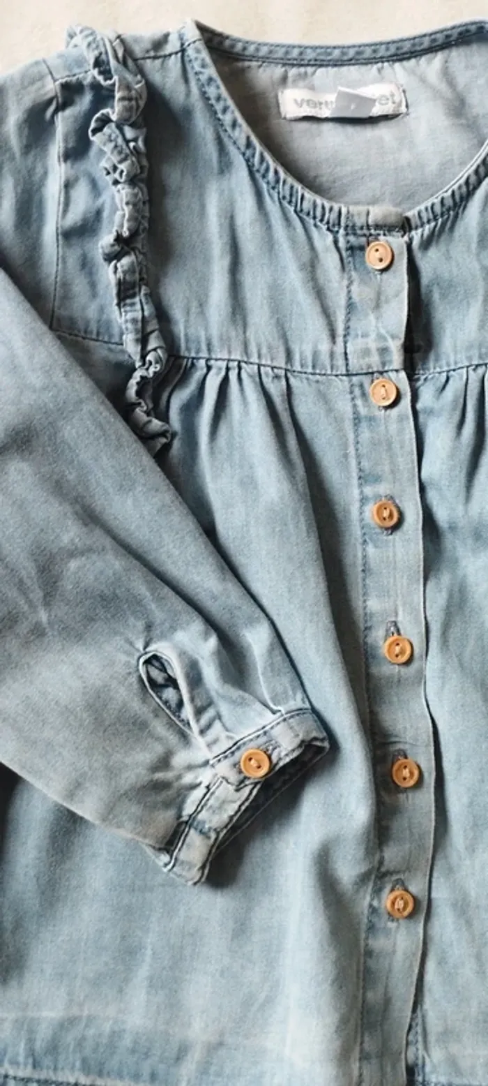 Chemise bleue jean 18 MOIS - photo numéro 2