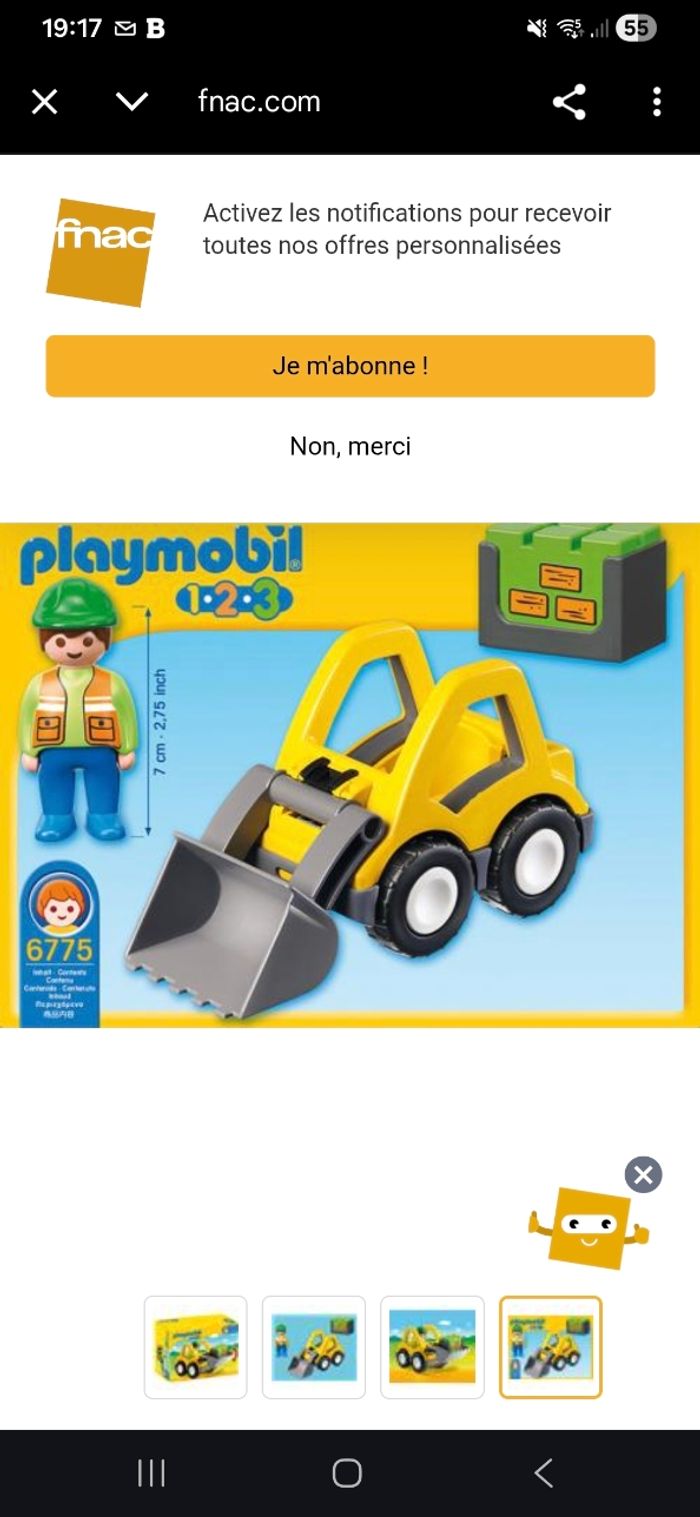 6775 chargeur et ouvrier Playmobil 1.2.3 - photo numéro 3