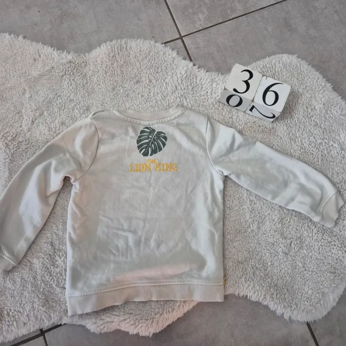 Sweat beige le roi lion simba disney baby taille 36mois - photo numéro 5