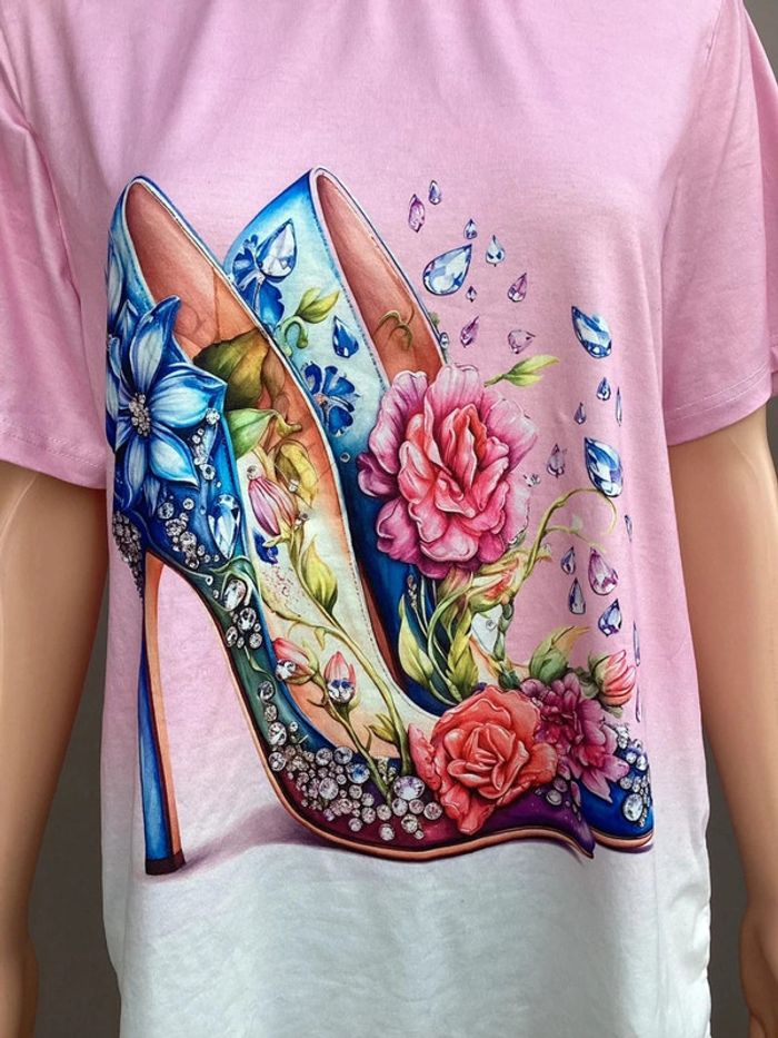 T-shirt taille L très bon état - Design floral élégant - photo numéro 2