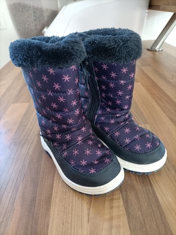 Bottes de neige ski violet bleu marine étoile 23