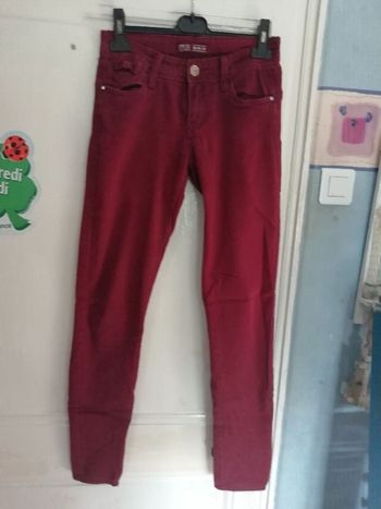 Pantalon rouge bordeaux, marque Miss RJ, taille 38
