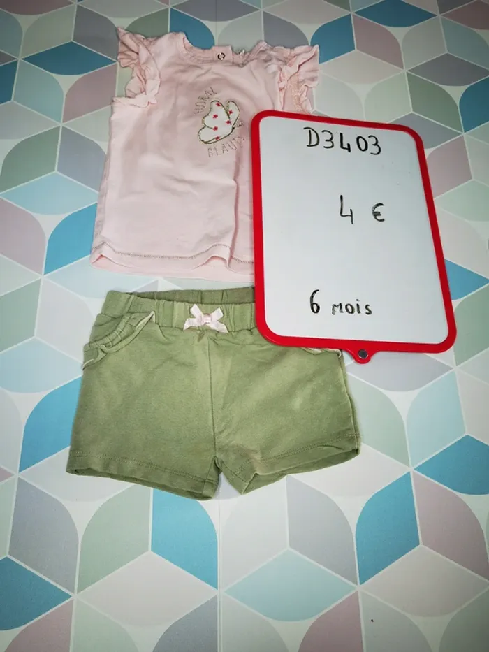 D3403 - ensemble fille 6 mois - photo numéro 3
