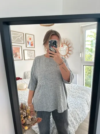 T-shirt à perle Zara