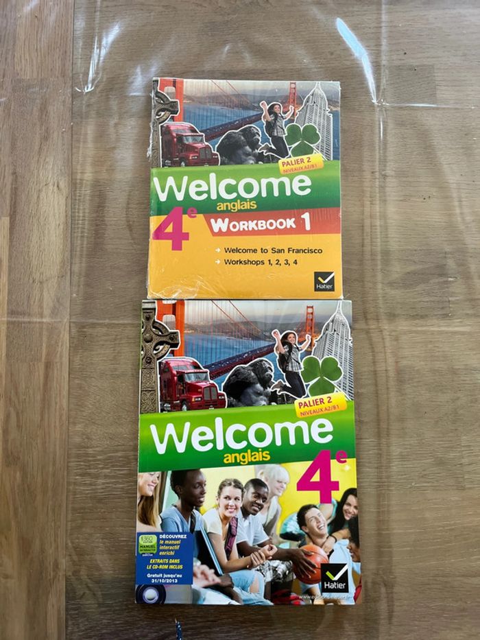 Lot 2 livres welcome 4e