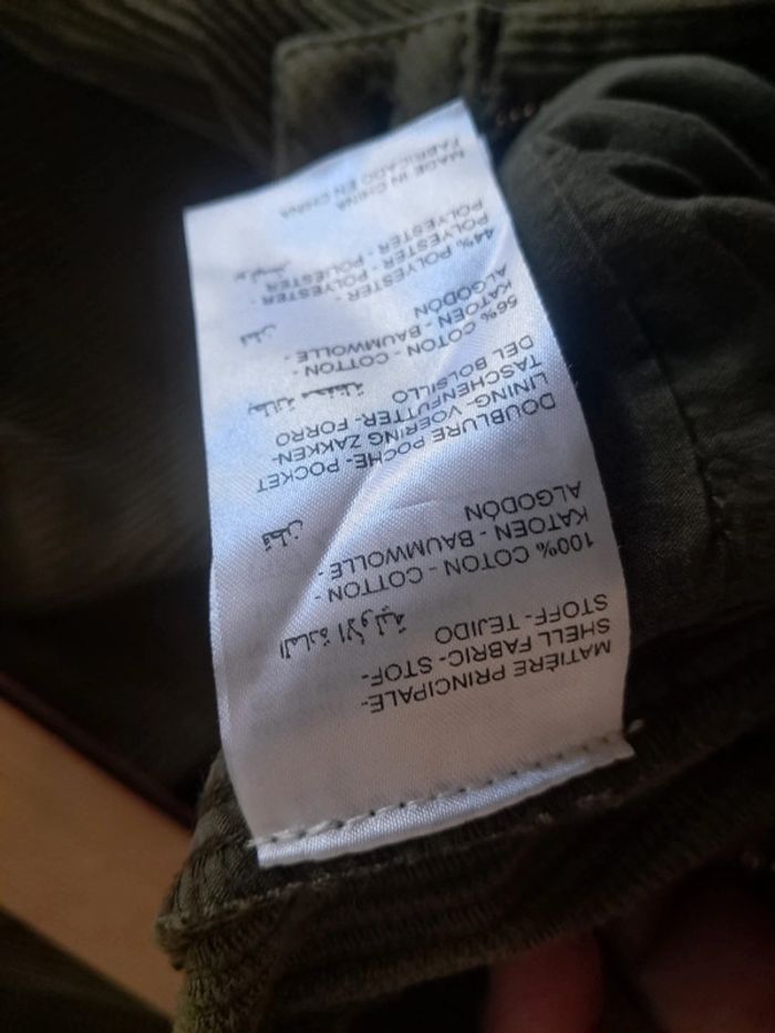 Maison 123 pantalon velour kaki jambes larges T 36 - photo numéro 10