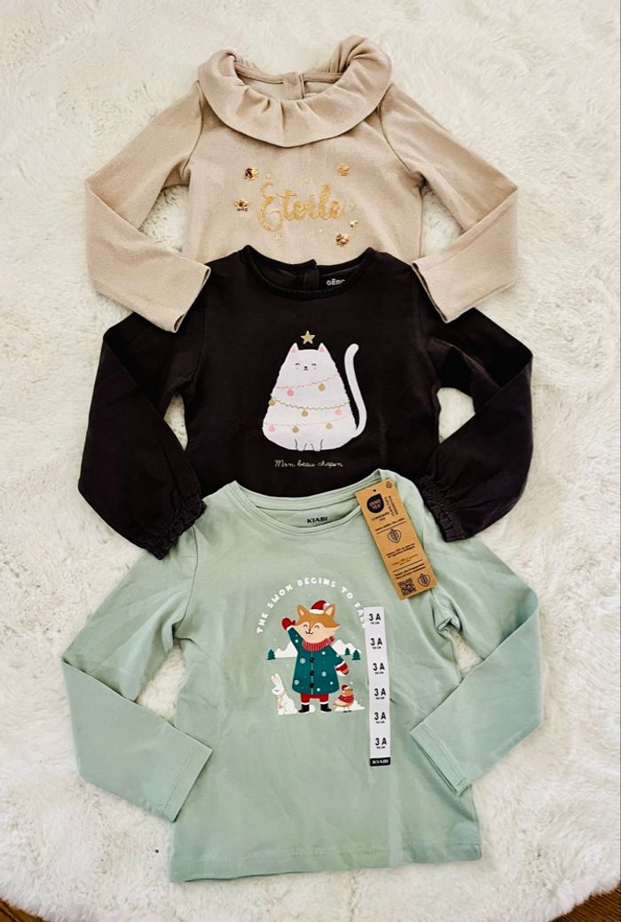 Tee-shirts de Noël ml 3 ans