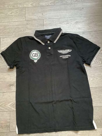 Polo noir et blanc  Hackett aston martin racing  Taille S