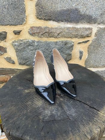 Escarpins à talon noir et python - San Marina 