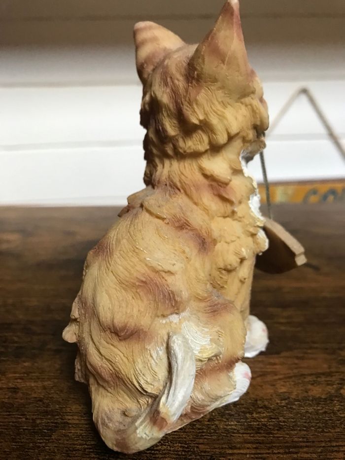 Figurine Petit chat en résine bienvenue - photo numéro 3