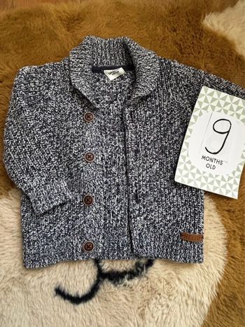 Gilet bleu chiné Tape À L’Oeil t.9m