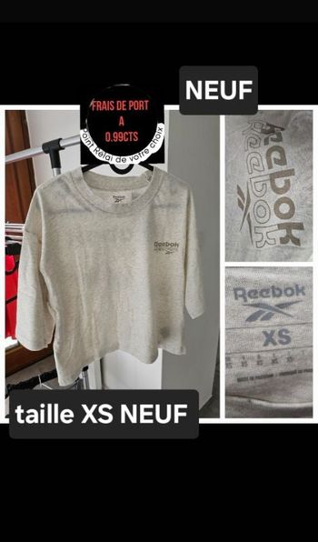 Tee-shirt court Reebok fille femme neuf xs