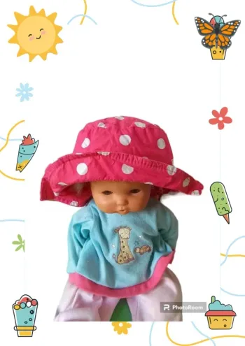 Bob rose à pois blanc