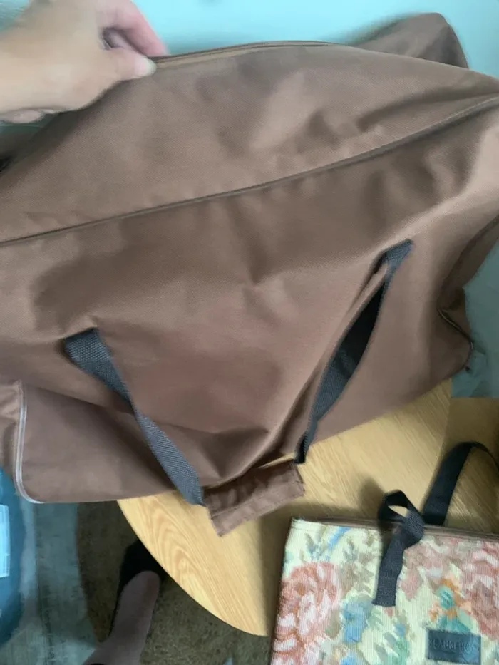 Grand sac vintage fourre tout +petit sac modèle tapisserie florale devant - photo numéro 7