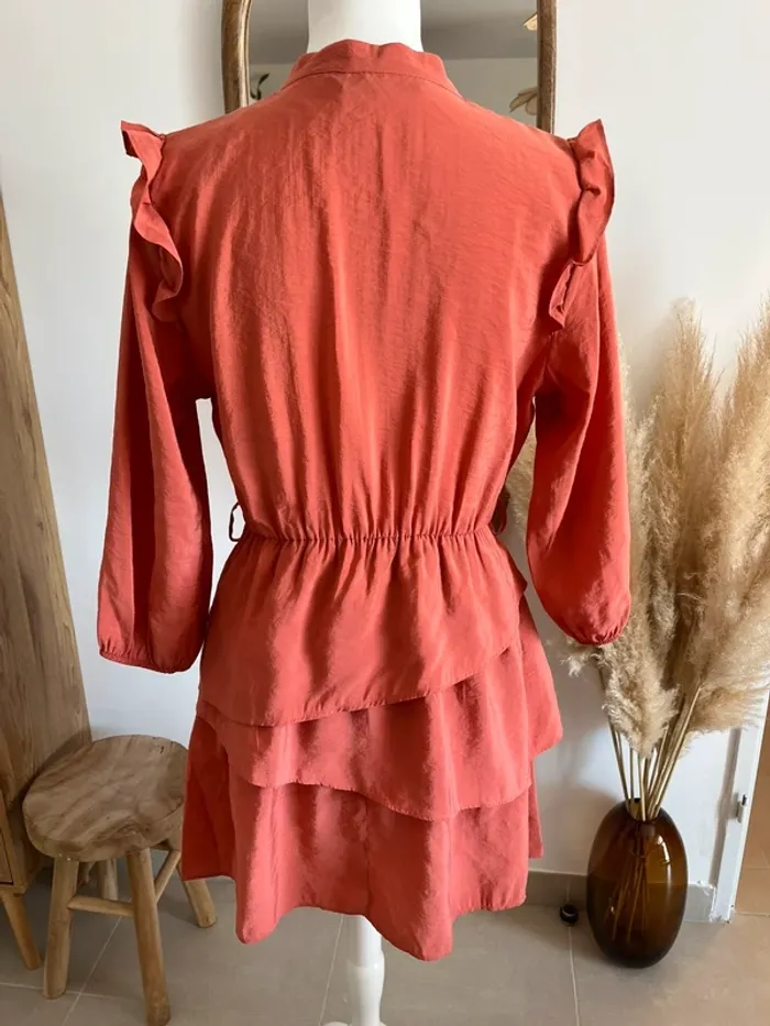 Robe manches 3/4 corail Zara - photo numéro 6