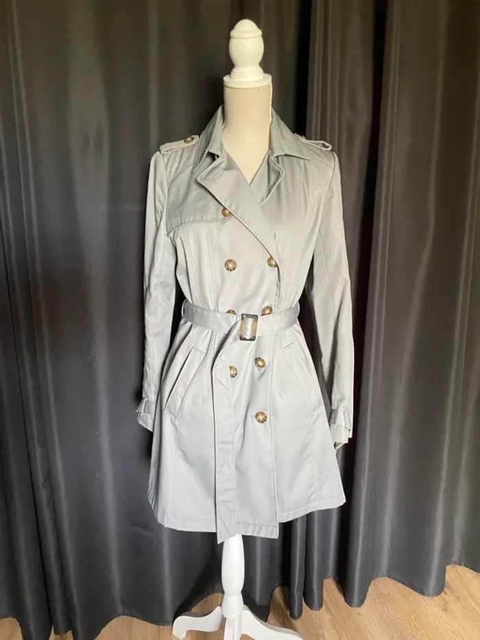 Trench-coat gris Camaïeu