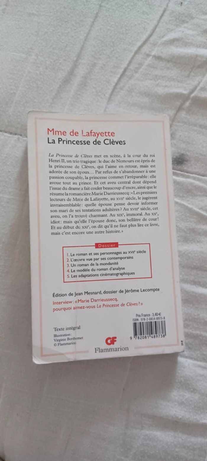 Livre Mme de Lafayette La princesse de Clèves - photo numéro 3