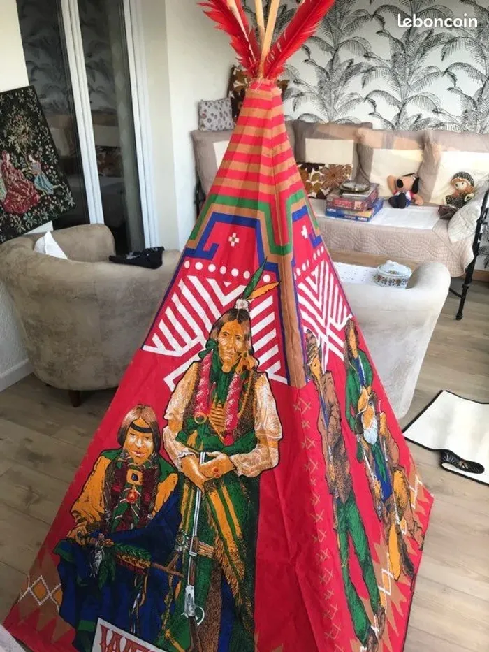 Tipi indien tente enfant mundia de 1979 rétro vintage excellent état - photo numéro 2