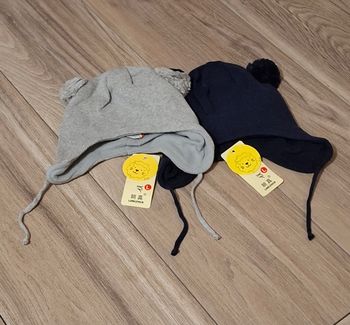 Lot 2 bonnet  enfant Mixte hiver bleu gris