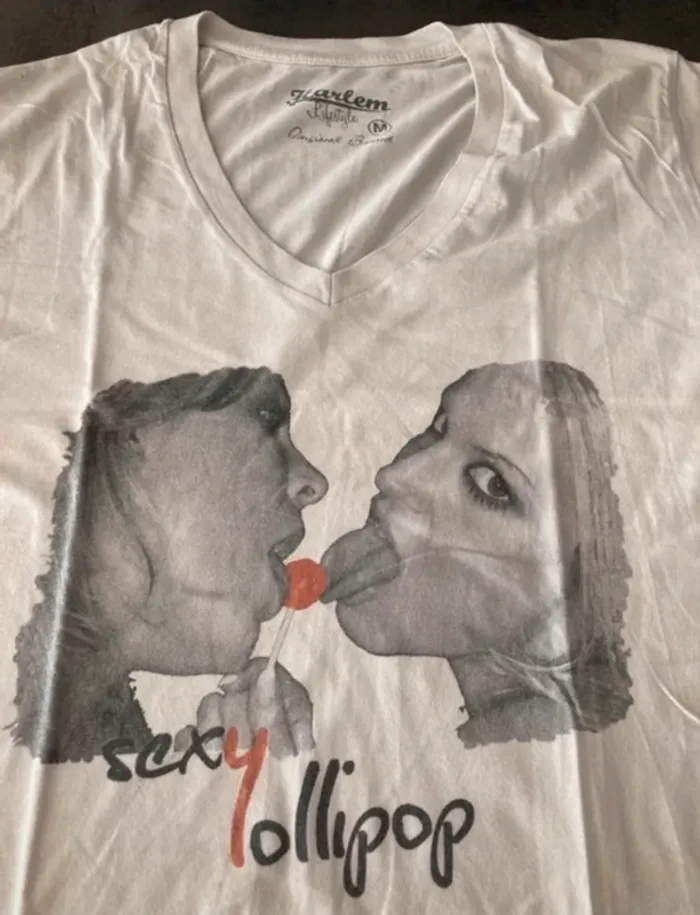 T-Shirt sexy provoc baiser - M