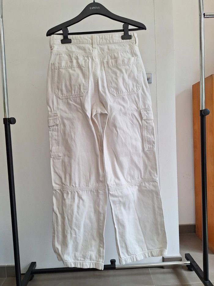 Jean blanc cargo HM femme S 36 - photo numéro 2