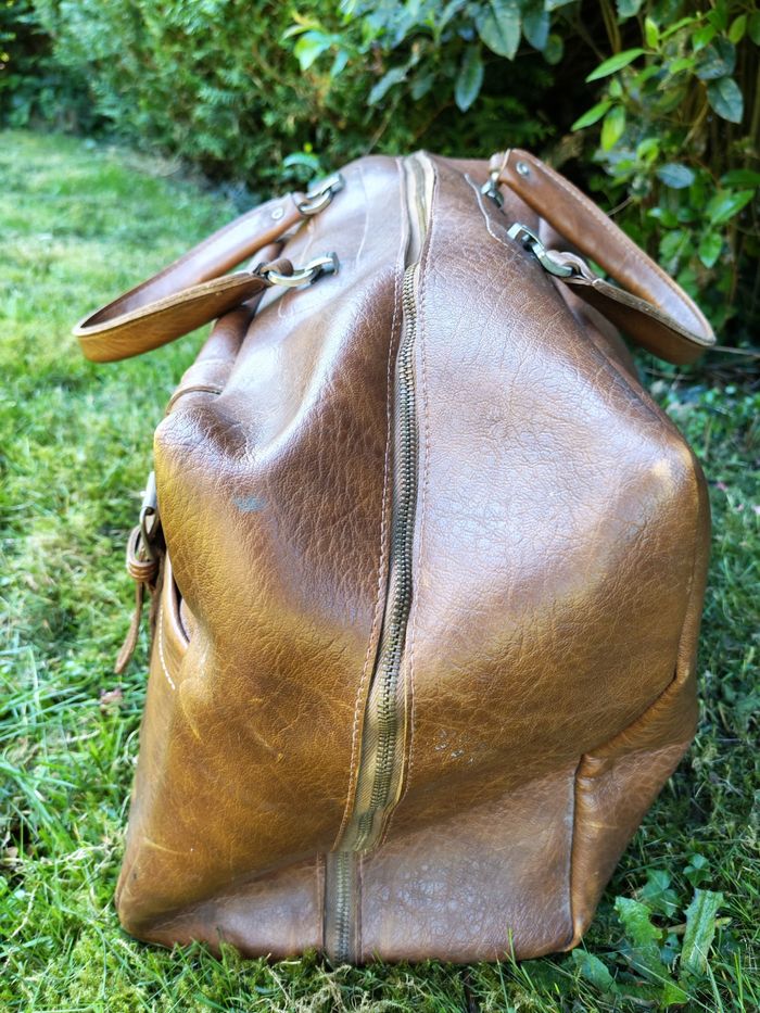 Sac de voyage marron ancien - photo numéro 9