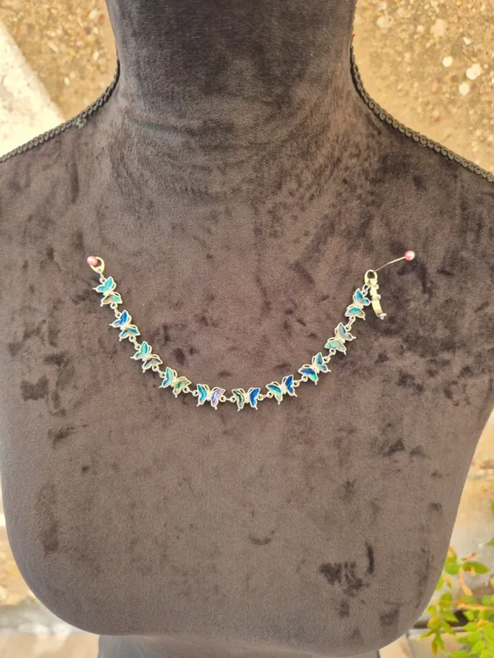 Bracelet fantaisie papillons bleus