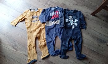Lot de 3 pyjamas grenouillère bébé garçon 24 mois Disney Mickey