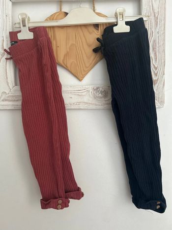 Lot deux leggings côtelés fille 36 mois