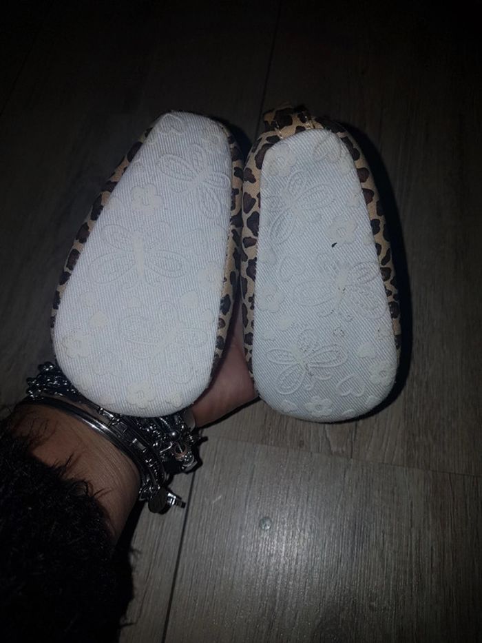 Petites chaussures ballerines léopard imprimé animalier 17 noeud rose - photo numéro 3