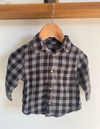 Chemise grise à carreau Kiabi
