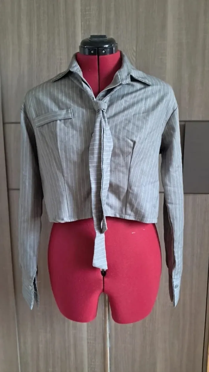 Chemise courte grise