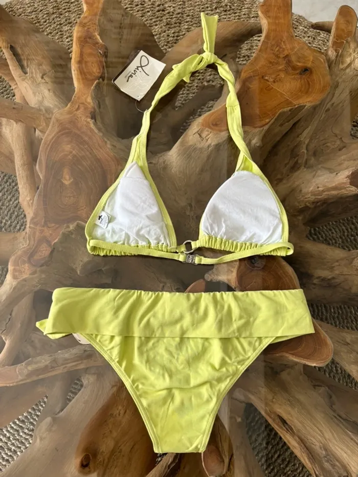 Maillot de bain 2 pièces Livia vert fleurs boucle - photo numéro 2
