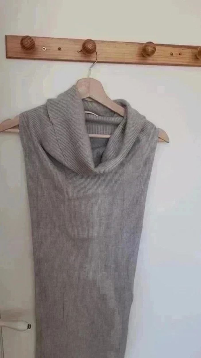 Robe chaussette pull sans manche a col roulé - photo numéro 2