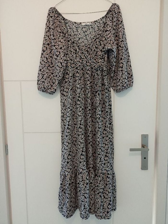 Robe longue été noire et blanche