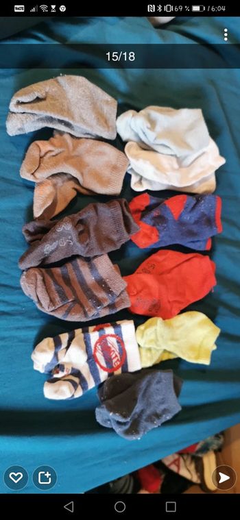 Lot 11 chaussettes taille 15 - 18