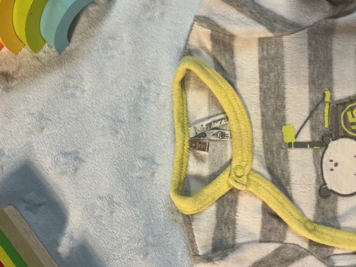 pyjama grenouillère en velours rayé gris et blanc ouverture devant 1 mois orchestra - photo numéro 6