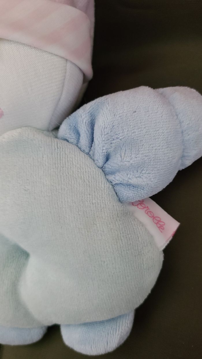 Doudou hochet lutin bébé bleu rose BABI COROLLE - photo numéro 5