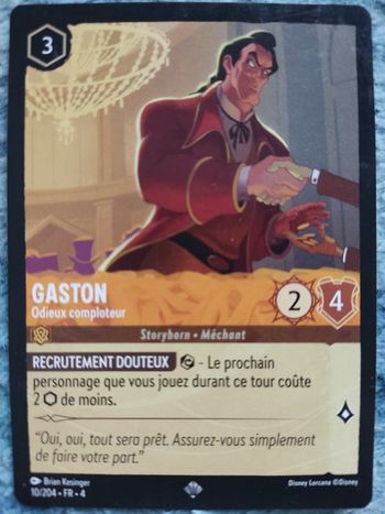 Carte Lorcana Gaston Odieux Comploteur 10/204 Chapitre 4