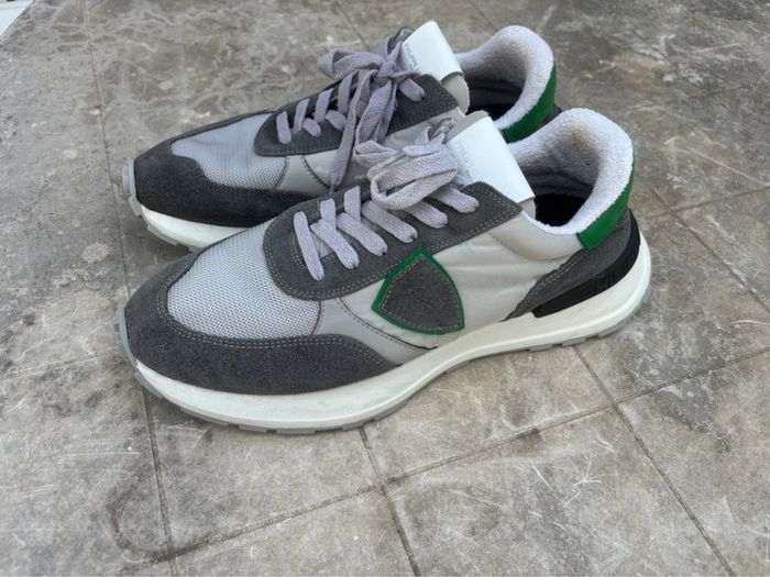 Baskets Philipp model Antibes Grises Vert altu W004 taille 41