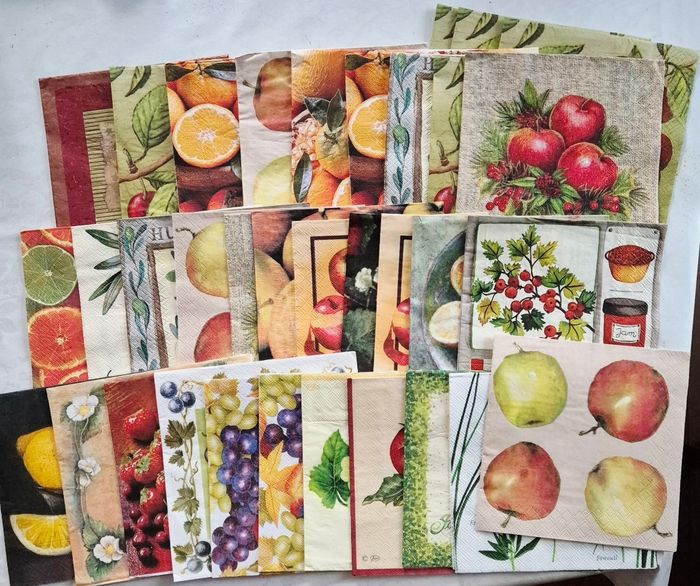 Lot serviettes thème fruits