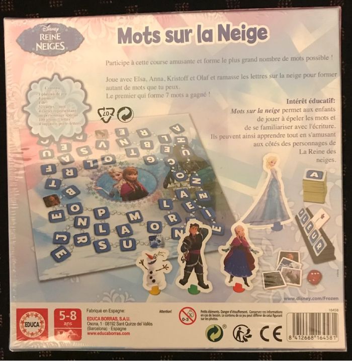 Mots sur la neige Disney Reine des neiges Jeux éducatifs Frozen - photo numéro 2