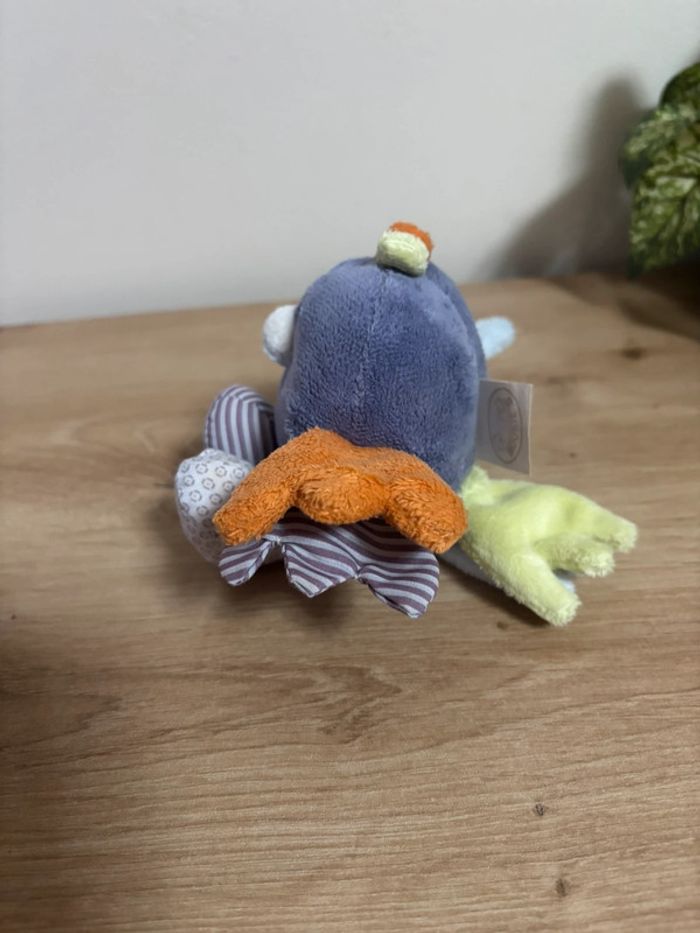 Doudou oiseau violet vert bleu orange noukie s - photo numéro 3