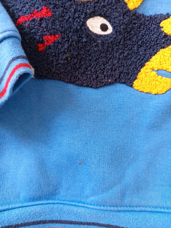 Sweat capuche dinosaure bleu sergent major 5a - photo numéro 2