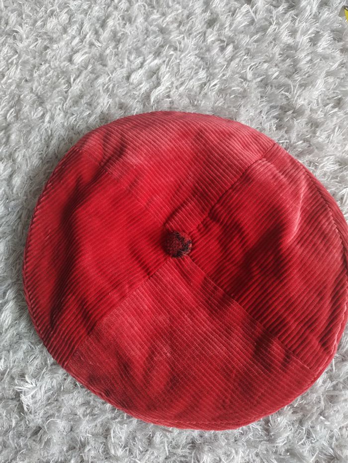 Beret velours rouge - photo numéro 4