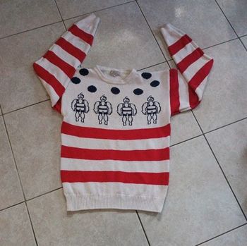 Pull blanc rouge Select L