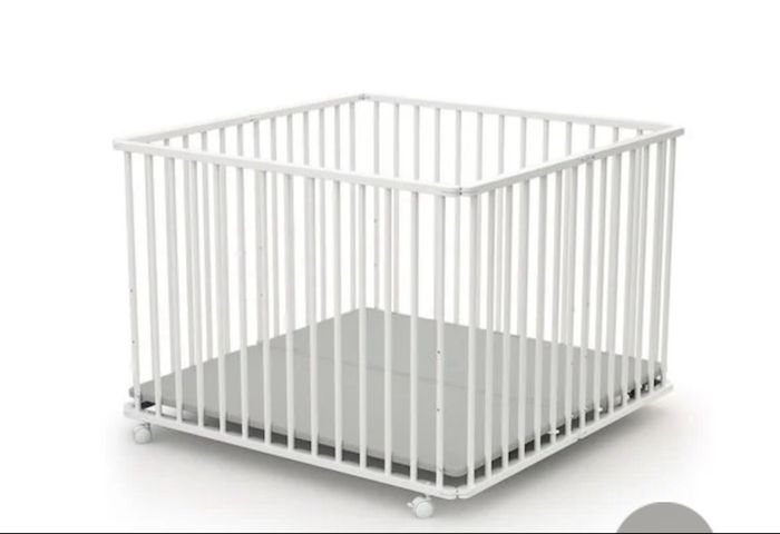 Parc en bois pliant HEGOA blanc