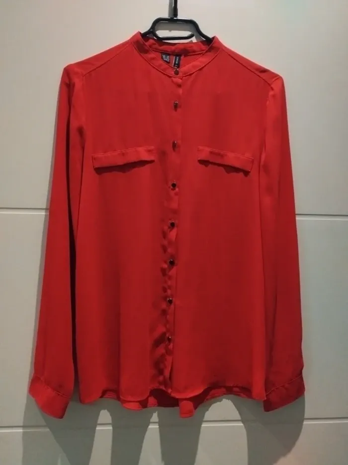 Chemise en mousseline rouge Mango XS