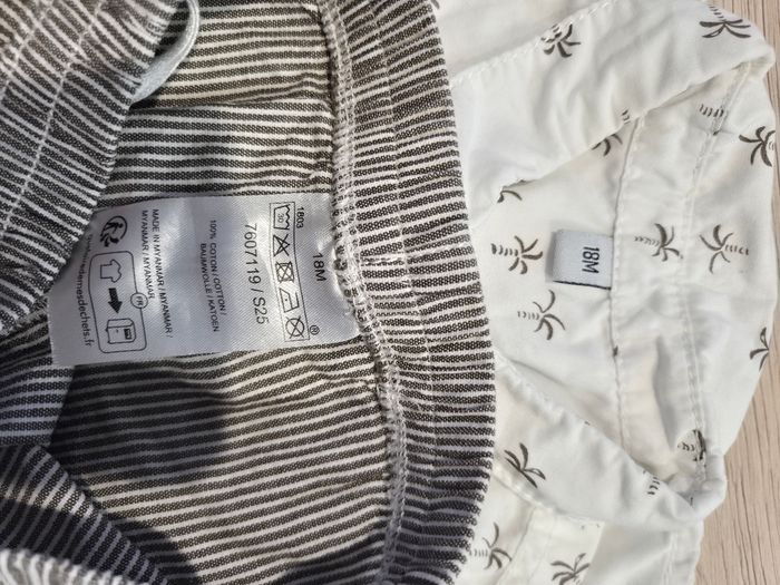 Ensemble chemise et short, blanc et marron, Plus, 18 mois - photo numéro 3