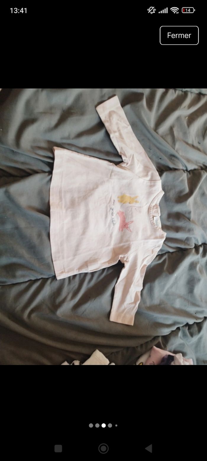 Tee shirt manche longue bébé fille taille 6 mois - photo numéro 3